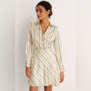 ZARA Satin Striped Shirt Dress - Size S (US 4/6)